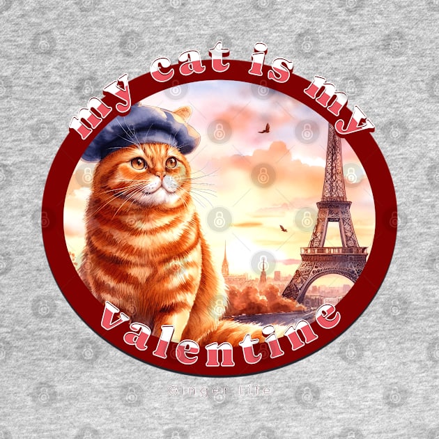 My French Valentine Cat Ginger Life 21G by catsloveart